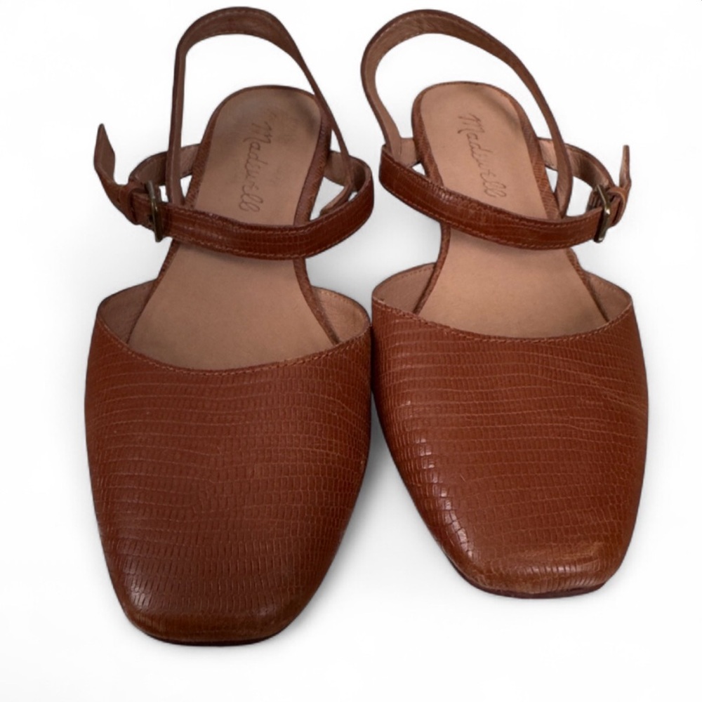 Madewell The Jeanne Slingback Flat in Lizard Embossed Leather - Picture 4 of 11